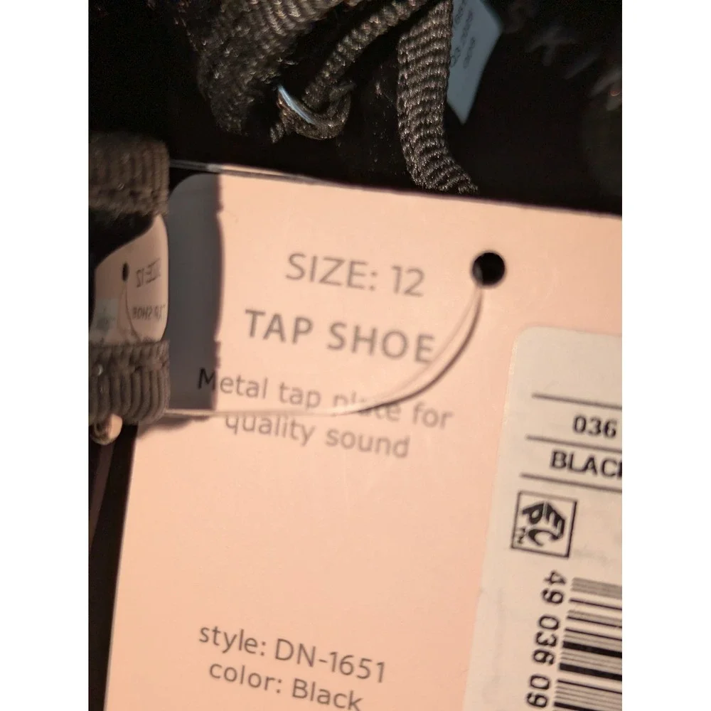 Danskin Tap Shoes Kids Size 12 Black Patent Mary Jane Dance Shoes NWT